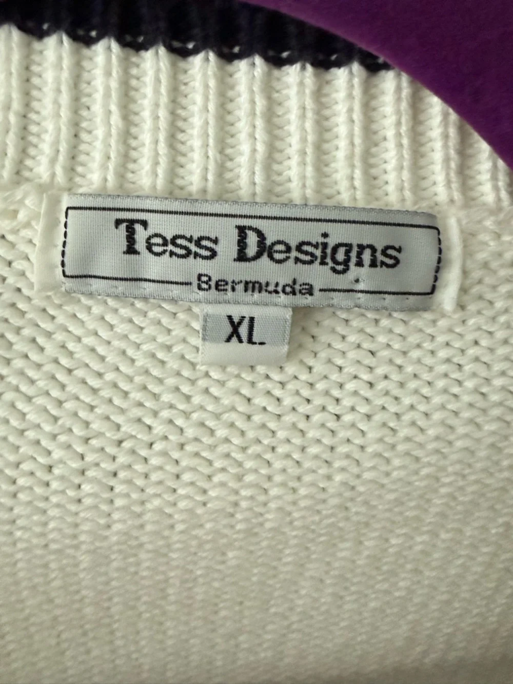 ⚓️ Vintage Nautical Gold Button Cardigan ⚓️ Tess Designs Bermuda XL 100% Cotton - Picture 8 of 13